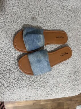 Arizona Jean Company Denim Slide Sandals in Faded Blue